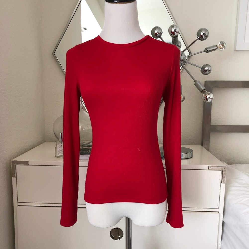 Premium Asos Basic Small Red Long Sleeve Top - image 1